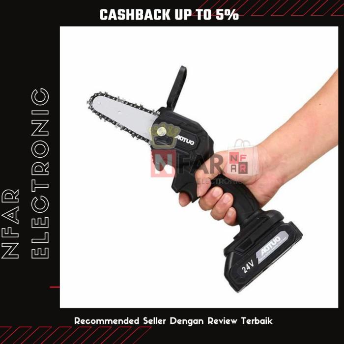 Jual Mesin Gergaji Listrik Kayu Mini Portable Cordless Chainsaw