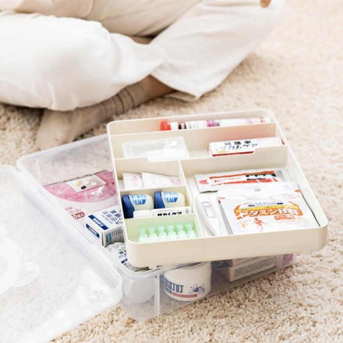 Jual TECLULU First Aid Kit Box Organizer Tempat Penyimpanan Obat P3K
