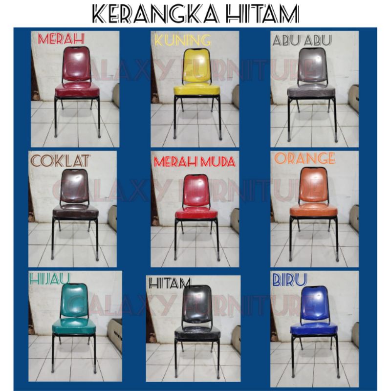 Jual kursi susun coating hitam/kursi kerangka hitam/kursi coating hitam