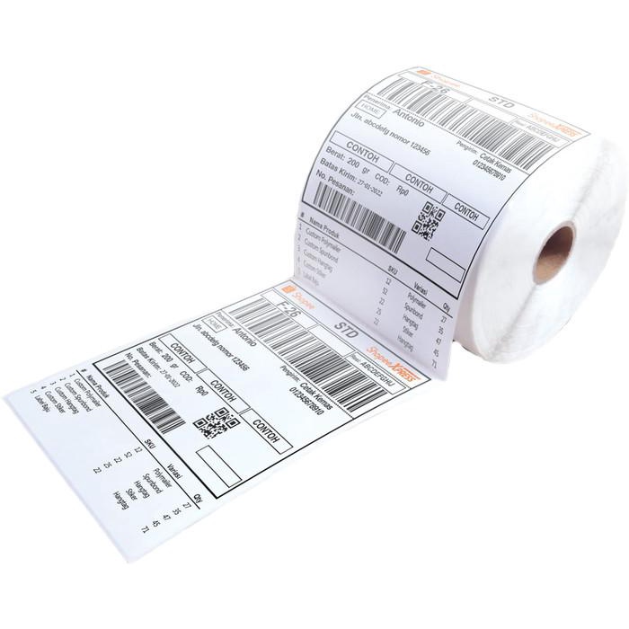 Jual Terlaris Label Thermal 100X150 Mm Label Barcode Stiker Awb Kertas ...