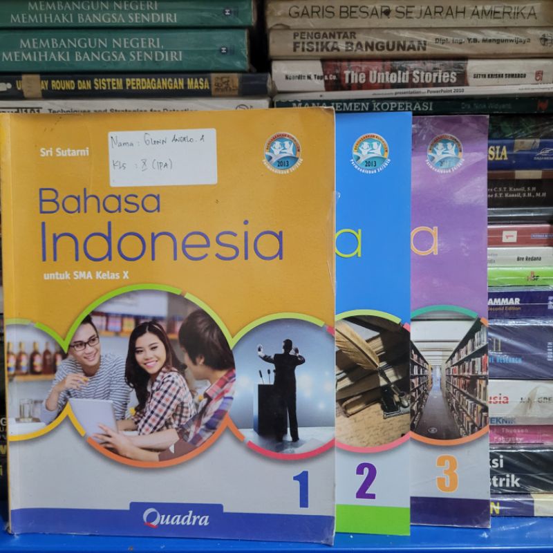 Jual BUKU BEKAS BAHASA INDONESIA KELAS 1/2/3 SMA QUADRA K13 REVISI ...