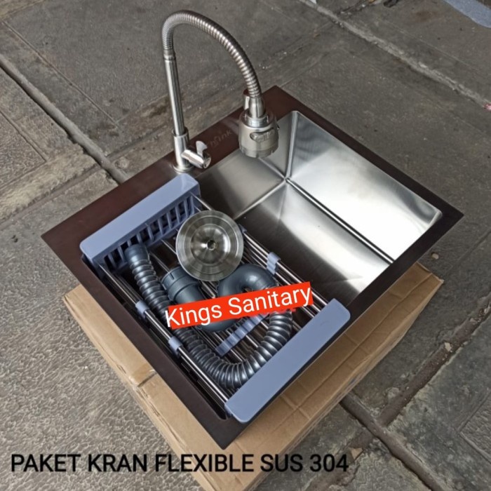 Jual Paket Lengkap Kitchen Sink Jkm Stainless Kran Fleksibel