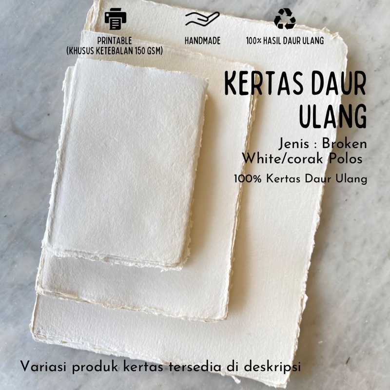 Jual Kertas Daur Ulang Variant Artic Polos Warna Broken White Shopee