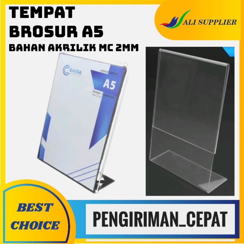 Jual AKRILIK TENT CARD A5 / AKRILIK DISPLAY BROSUR UK A5 / TEMPAT