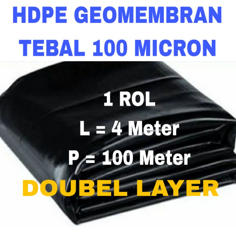 Jual Terpal Tambak Hdpe Geomembran 1 Rol 4x100 Meter Dobel Layer