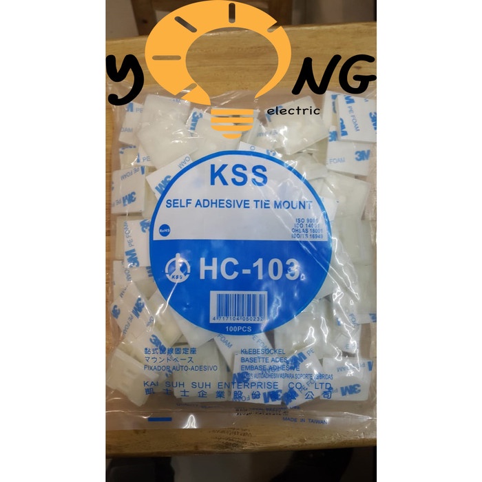 Jual Kss Hc-103 / Kss Self Adhesive Tie Mount / Tie Mount / Hc103 ...