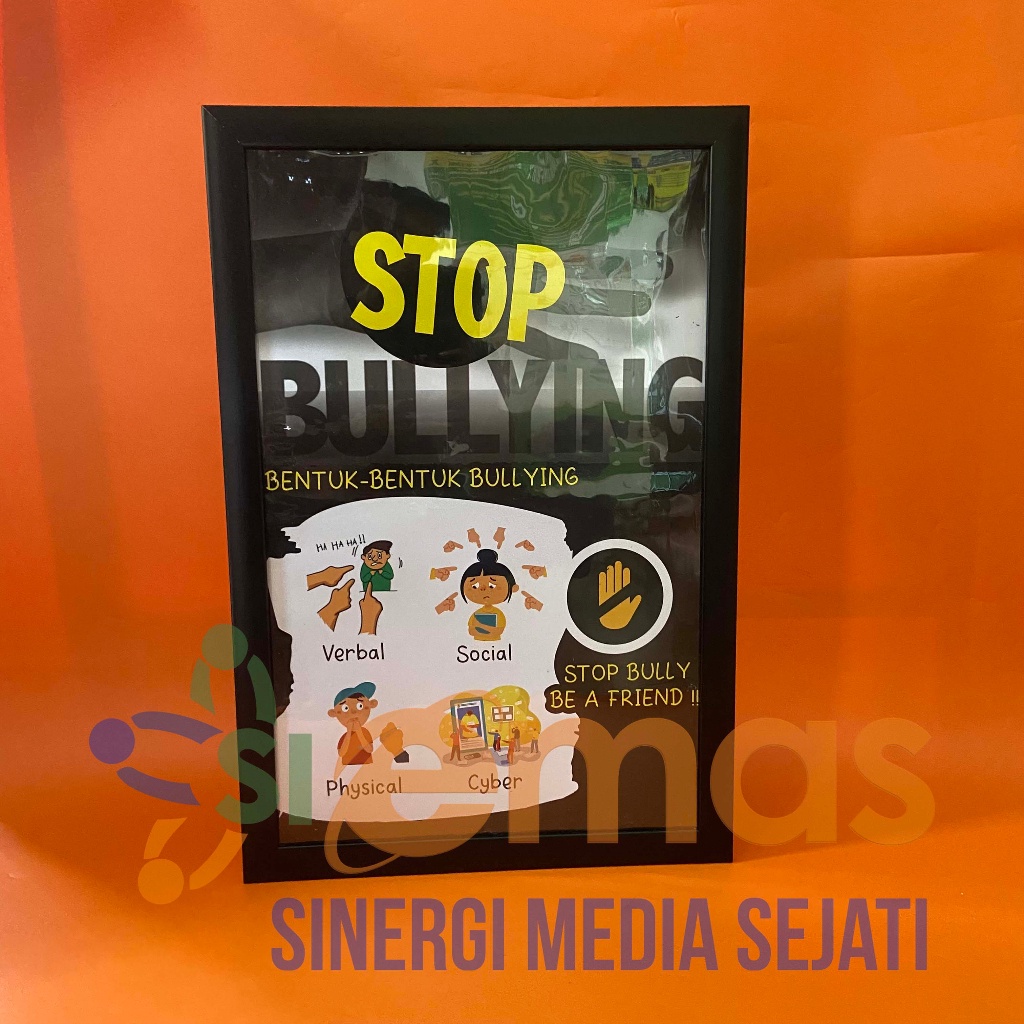 Jual Poster Stop Bullying + Frame Kayu A3 | Poster Bentuk Bullying ...