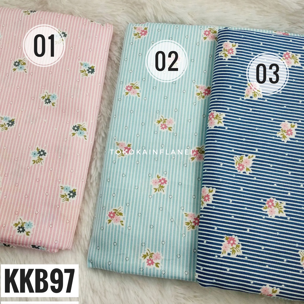 Jual Promo Spesial KKB97 Kain / Bahan Katun Jepang Motif Garis & Bunga