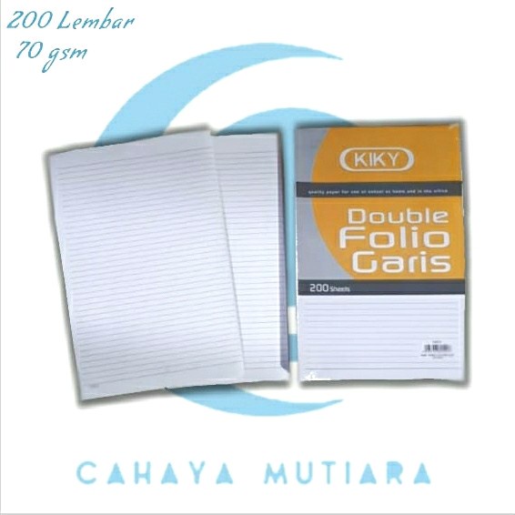 Jual Kertas Double Folio Bergaris KIKY Isi 200 Lembar / Folio Garis ...