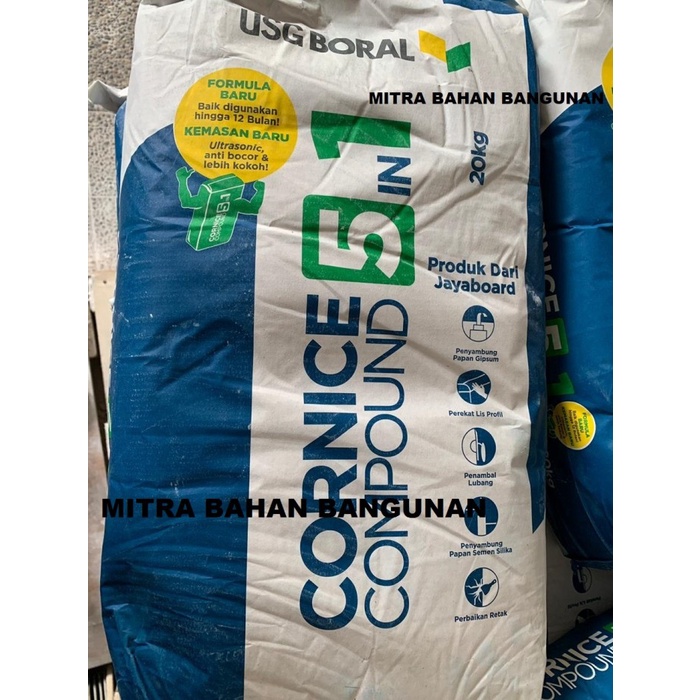 Jual CORNICE COMPOUND JAYA 20KG / SEMEN / KOMPON GYPSUM JAYA 20KG ...