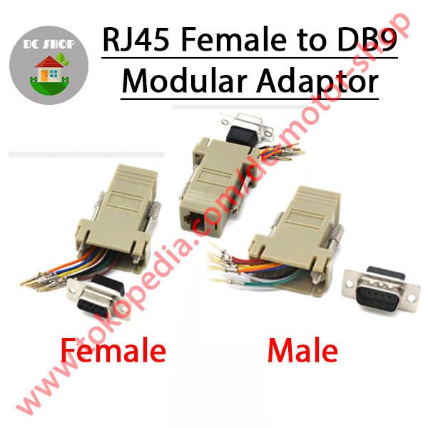 Jual Converter DB9 to RJ45 Female Modular Adapter DB9 Female / Male to ...