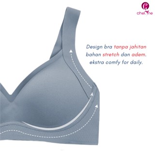 Jual Chelyne Bh Premium Seamless Lycra V Full Cup Sport Bra Polos