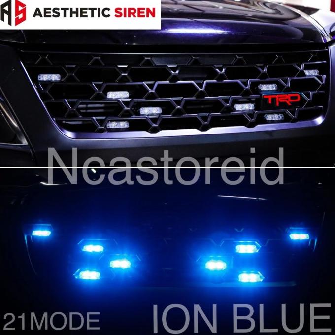 Jual Lampu Led Strobo Grill Slim Mobil Titik V Ion Blue High Quality Shopee Indonesia