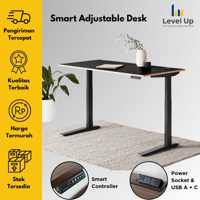 Jual Frame Kaki Meja Kerja Adjustable Electric Standing Desk Dual Motor ...