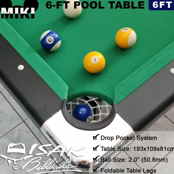 Jual Miki 6-Ft Pool Table Meja Billiard Kecil Mdf Kaki Lipat Foldable ...