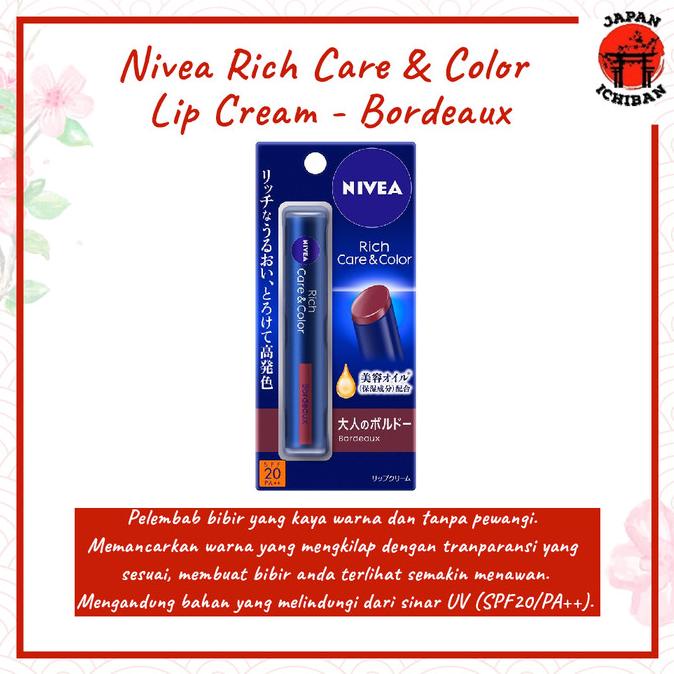 Jual Nivea Rich Care & Color Lip Cream - Nivea Original Japan | Shopee ...