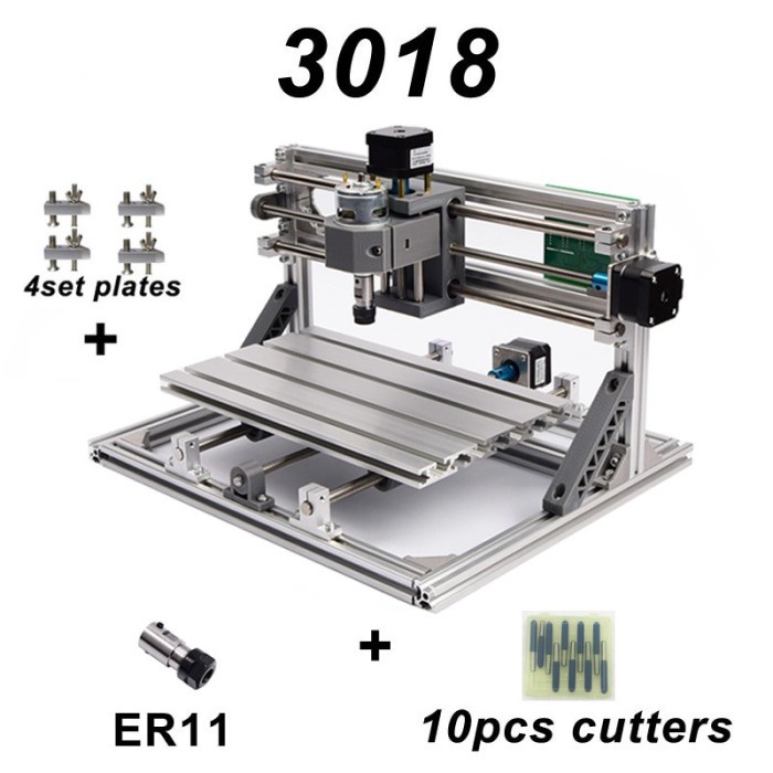 Jual Mesin cnc DIY Drilling Engraver CNC 3018 with ER11 - Silver ...