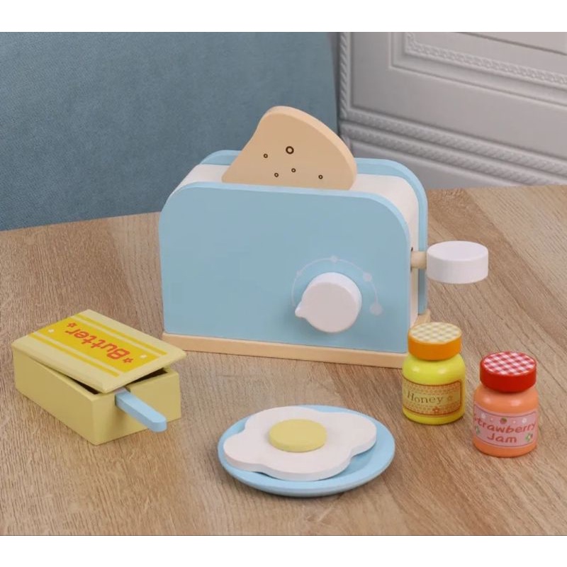 Jual wooden toast bread/mainan kayu dapur anak | Shopee Indonesia