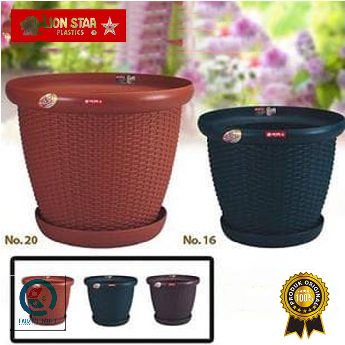 Jual Rattan Pot No. 20 Fp-52 Pot Bunga Pohon Plastik Lion Star | Shopee ...