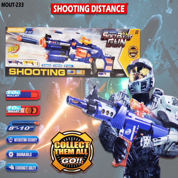 Jual MOUT-233 - Nerf Assault Rifle JBY-002 Soft Bullet Gun Tembakan ...