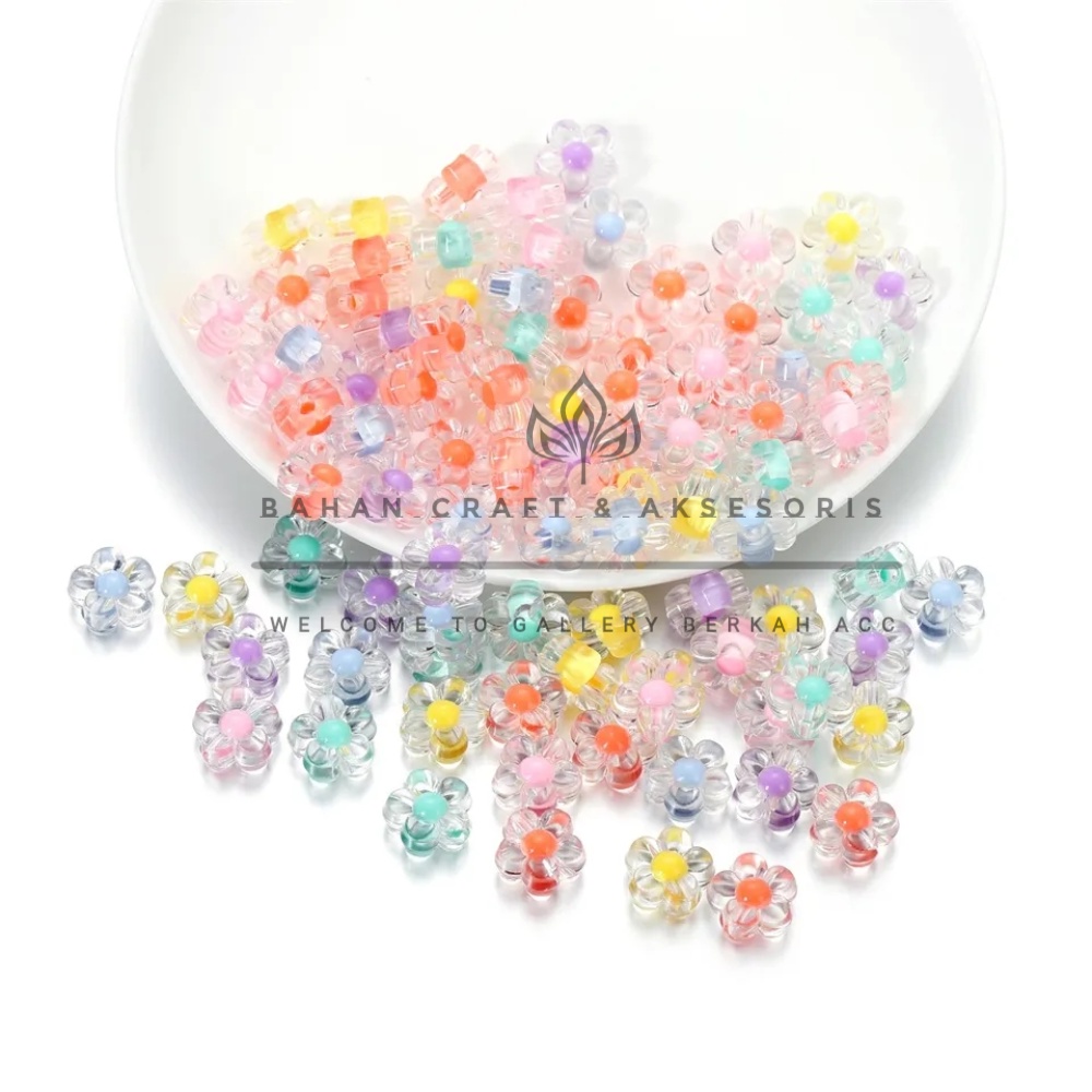 Jual 40 pcs Manik Manik Akrilik Clear Bening Manik Manik Bunga Sakura ...