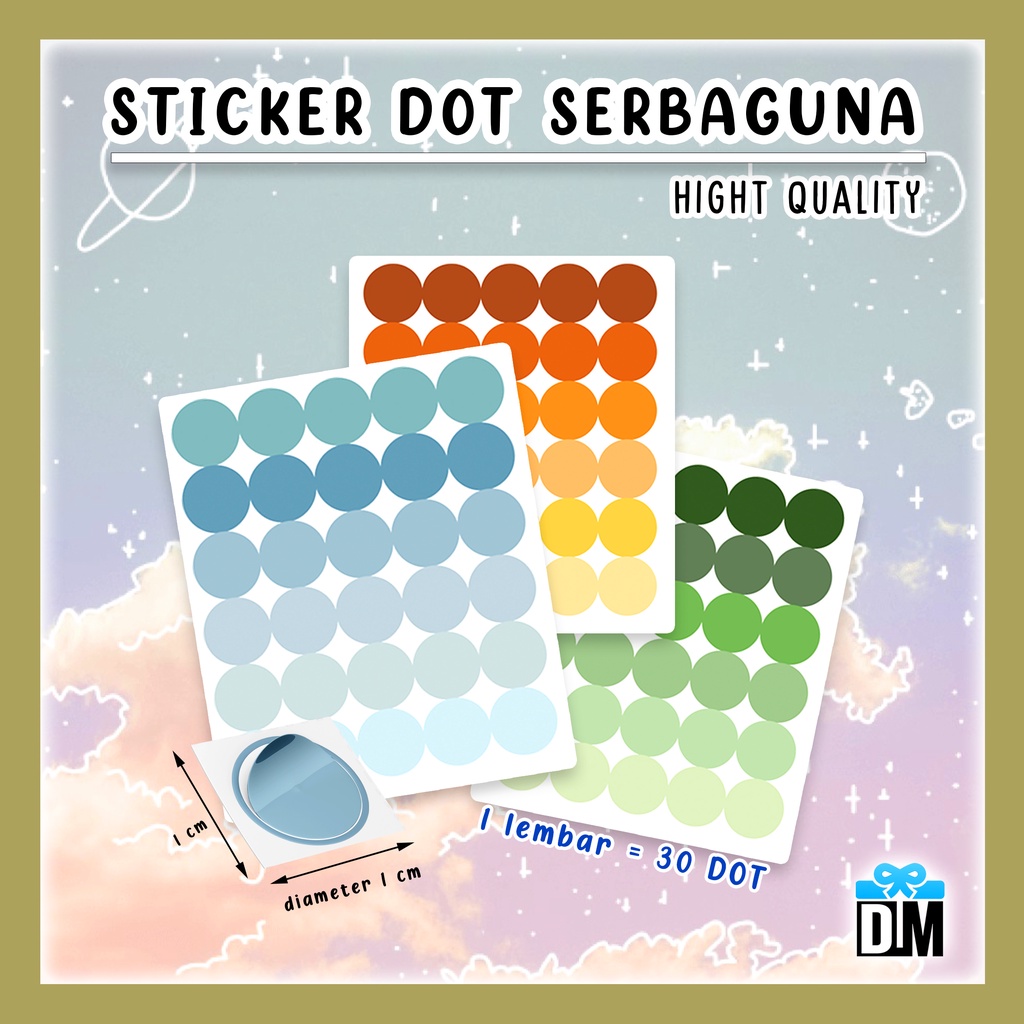 Jual Sticker Dot Stiker Bulat Warna Pastel Color Dot Mainan Edukasi