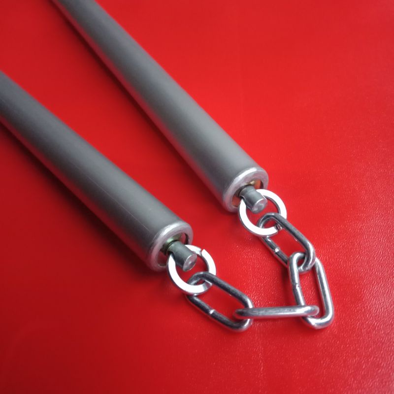 Jual nunchaku double stick aluminium swivel premium polos silver rantai ...