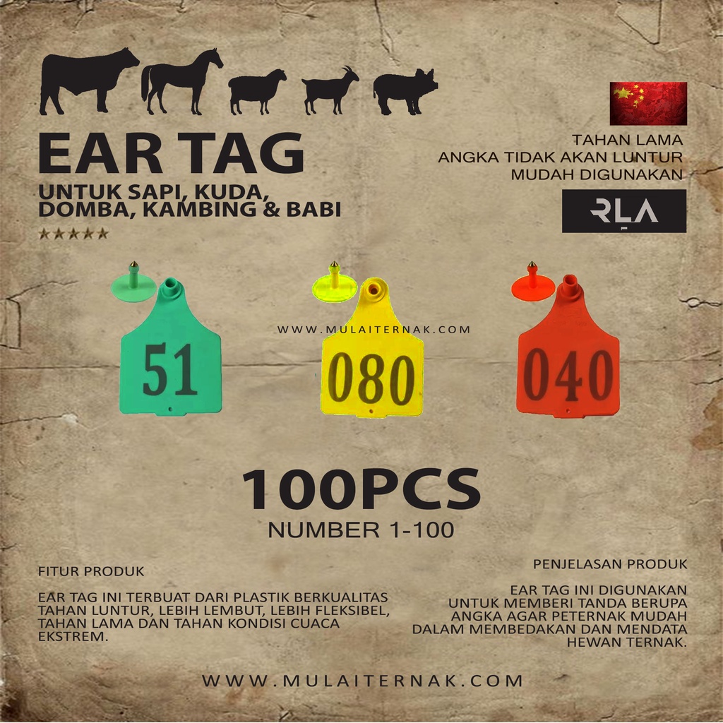 Jual 100pcs Eartag - Penanda Kuping Kambing - Domba - Ear Tag - Babi ...