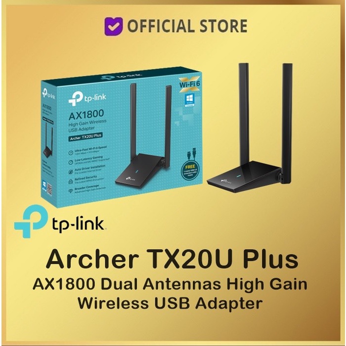 Jual TpLink Archer TX20U Plus AX1800 Dual Antennas Wireless USB