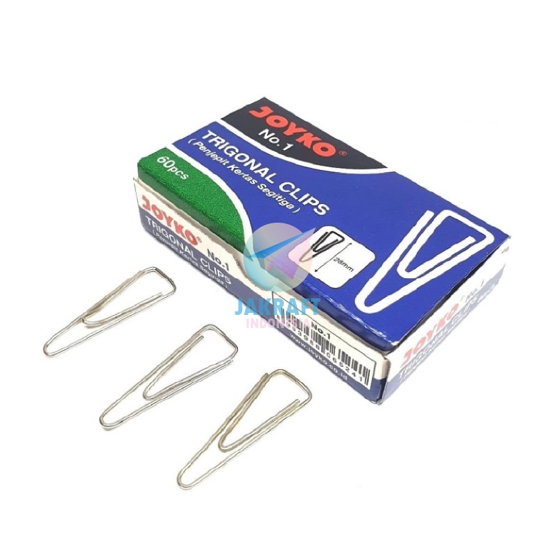 Jual (1 Box Kecil) Trigonal Paper Clips Clip JOYKO No.1 Ukuran Sedang ...