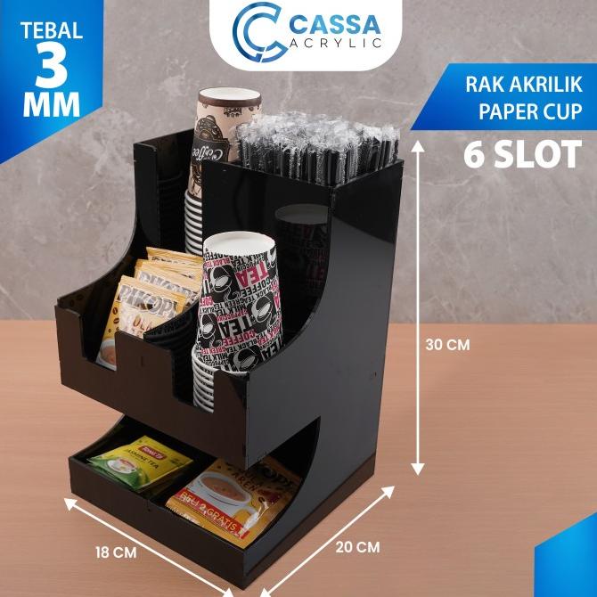 Jual Rak Cup Holder Dispenser Organizer Paper Cup Coffee Slot