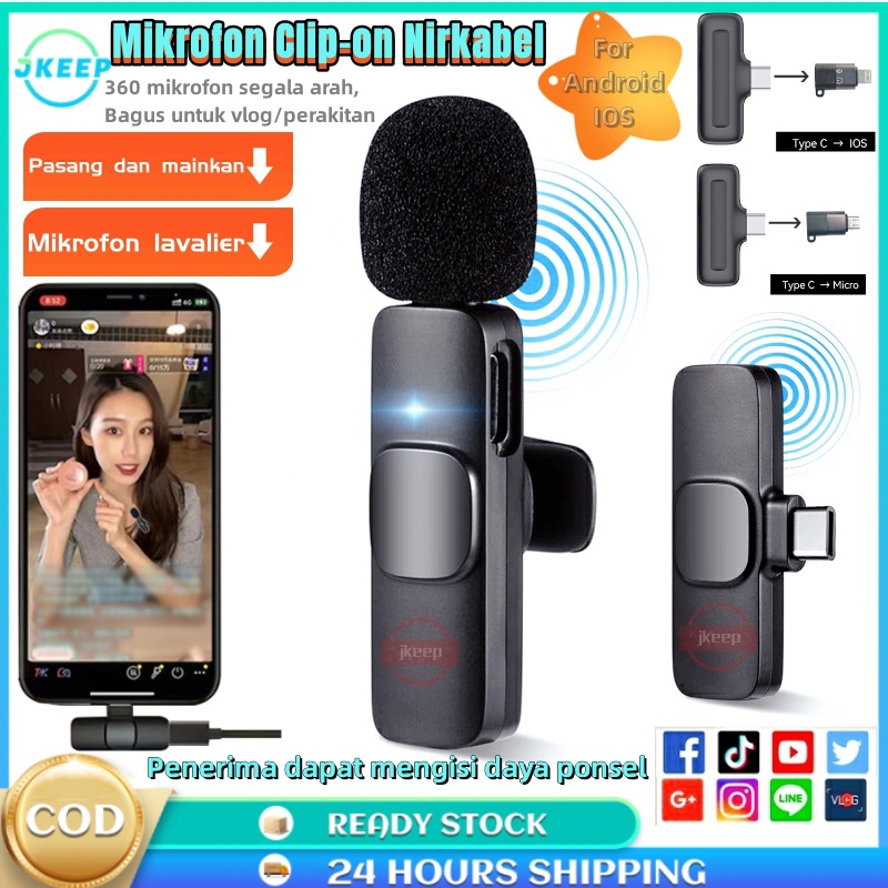 Jual 100 Original Wireless Microphone 2.4Ghz Mic Clip On Wireless