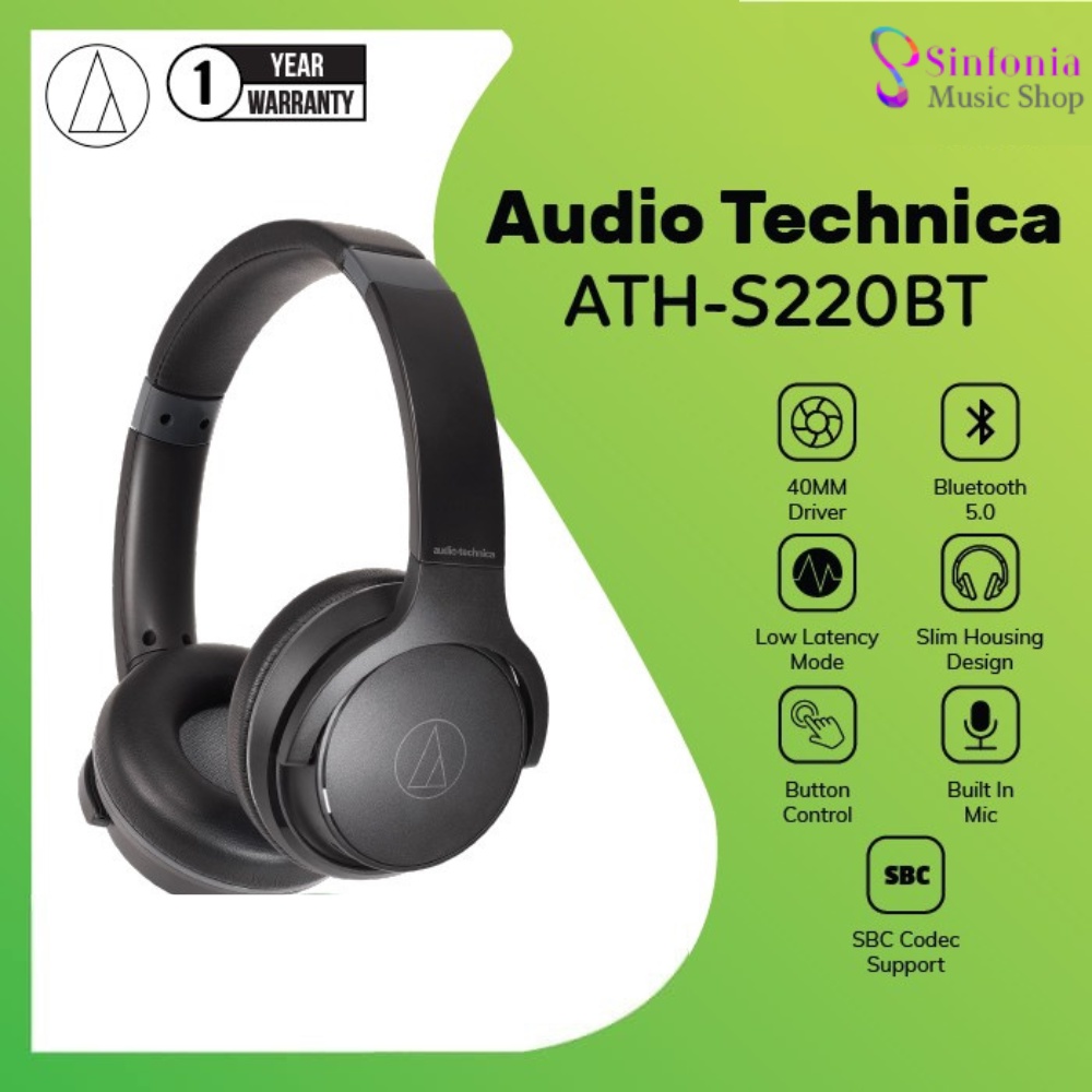 Jual Audio Technica ATH-S220BT Over Ear Wireless Headphone | Shopee ...