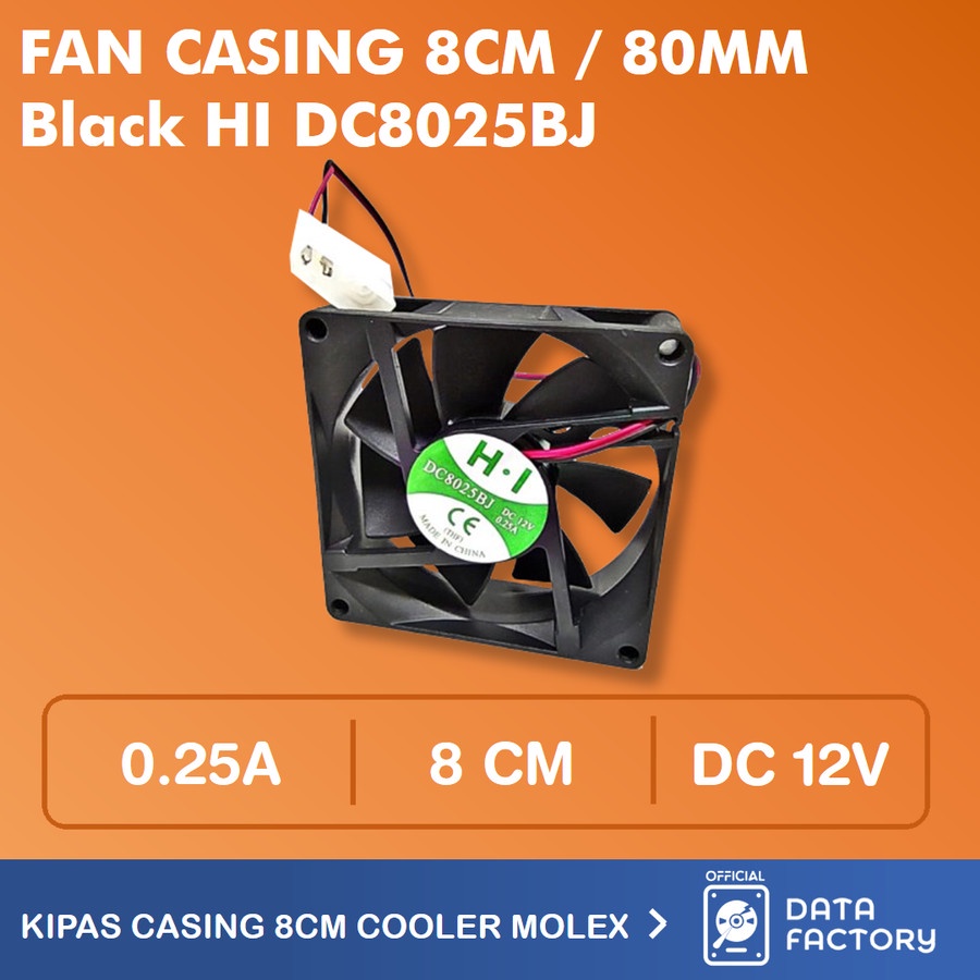 Jual Fan Kipas Casing PC 8cm 80mm Case Black Cooling Cooler Desktop ...