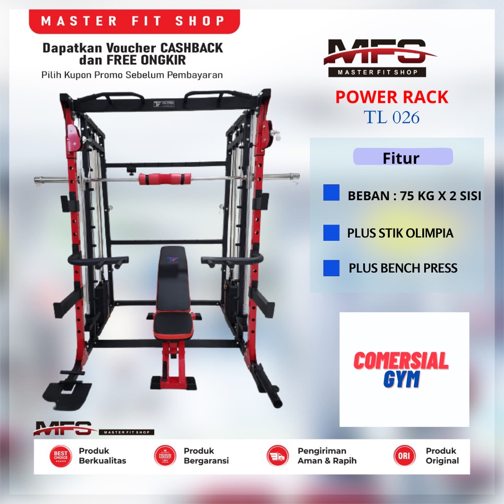 Jual Power Rack Multi Gym Trainer TL 026 Beban plat 150Kg | Shopee ...