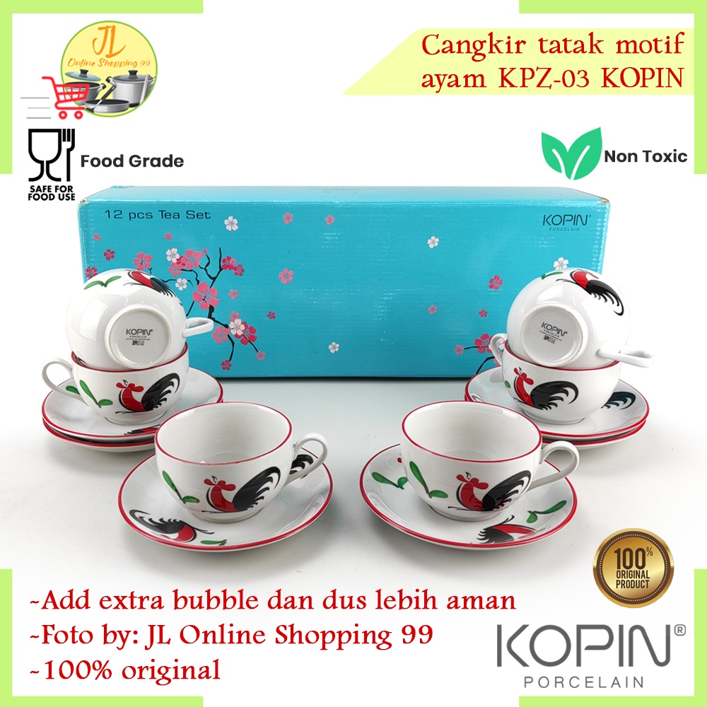 Jual Kopin Cangkir Set Pasang Motif Ayam Jago Kpz Tea Set Cup And Saucer Coffee Set