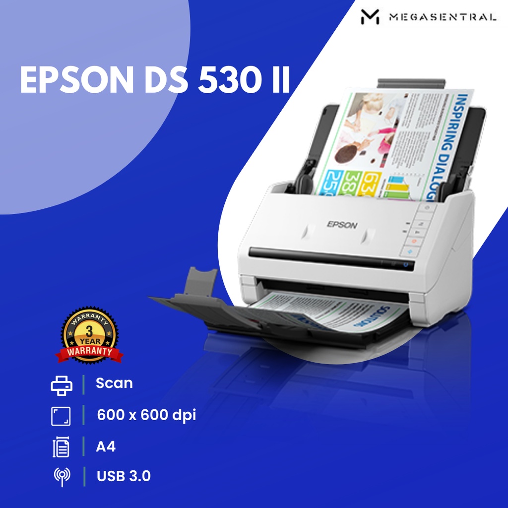 Jual Epson Workforce Ds 530ii A4 Duplex Sheetfed Document Scanner Ds 530 Ii Shopee Indonesia 2289