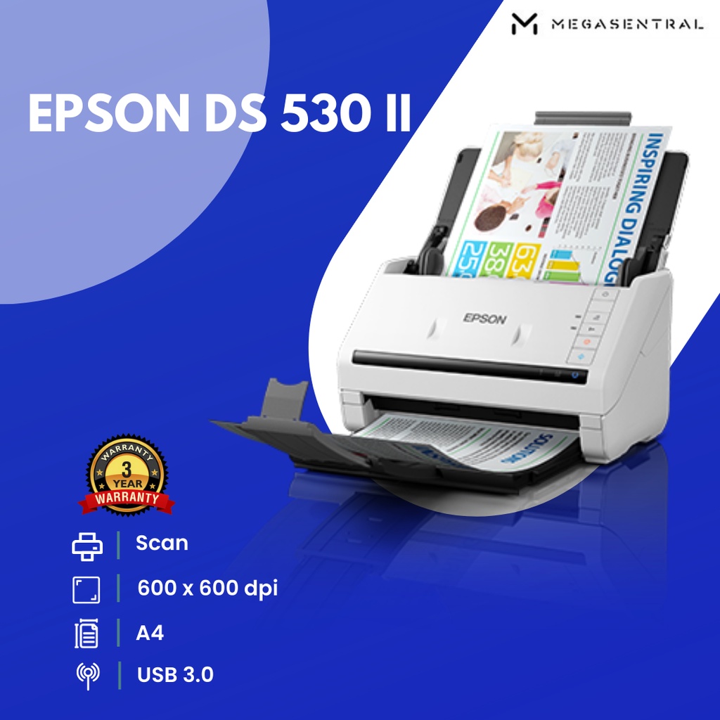 Jual Epson WorkForce DS530II A4 Duplex SheetFed Document Scanner DS