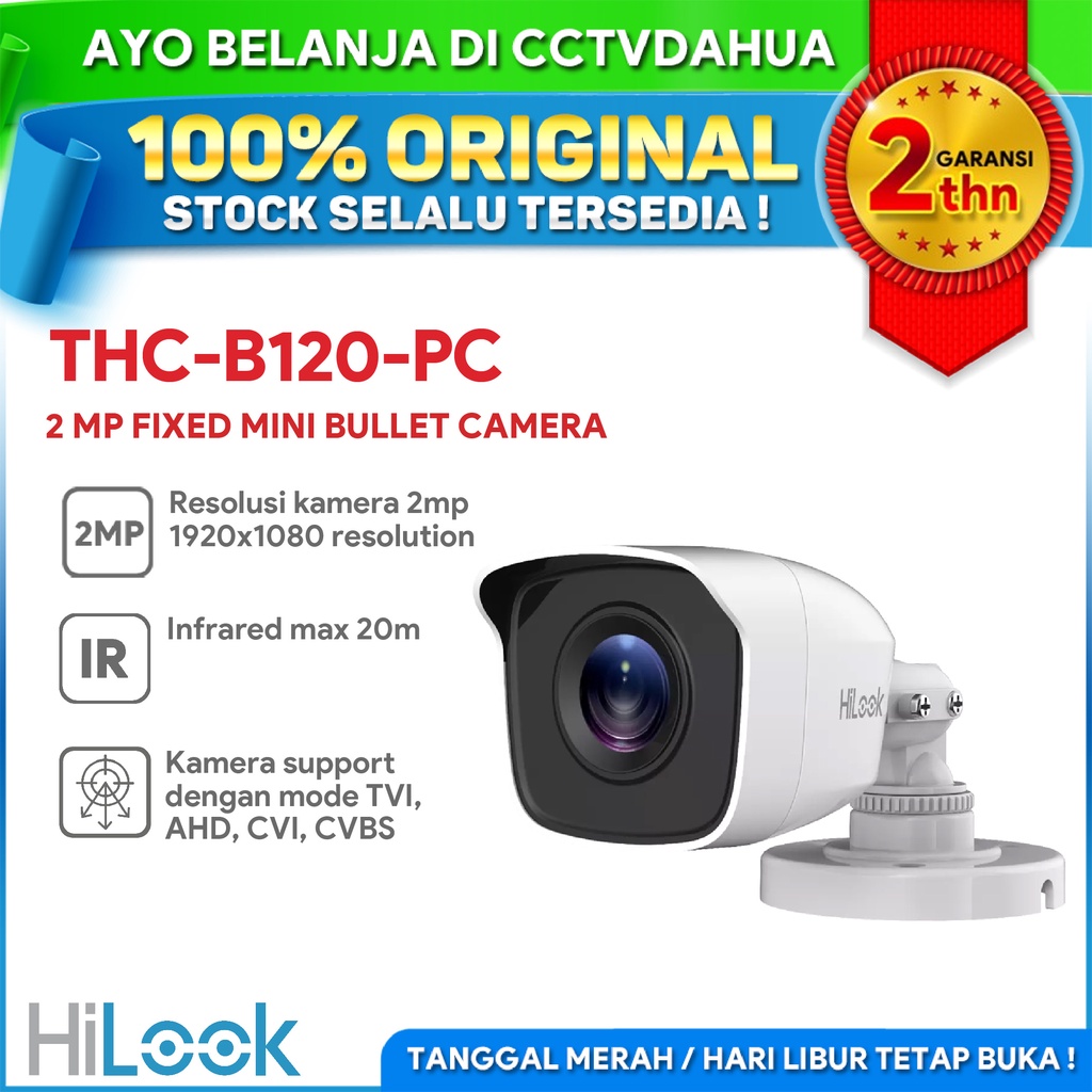 Jual HILOOK THC B120 PC 2MP FIXED MINI BULLET CAMERA GARANSI RESMI Shopee Indonesia