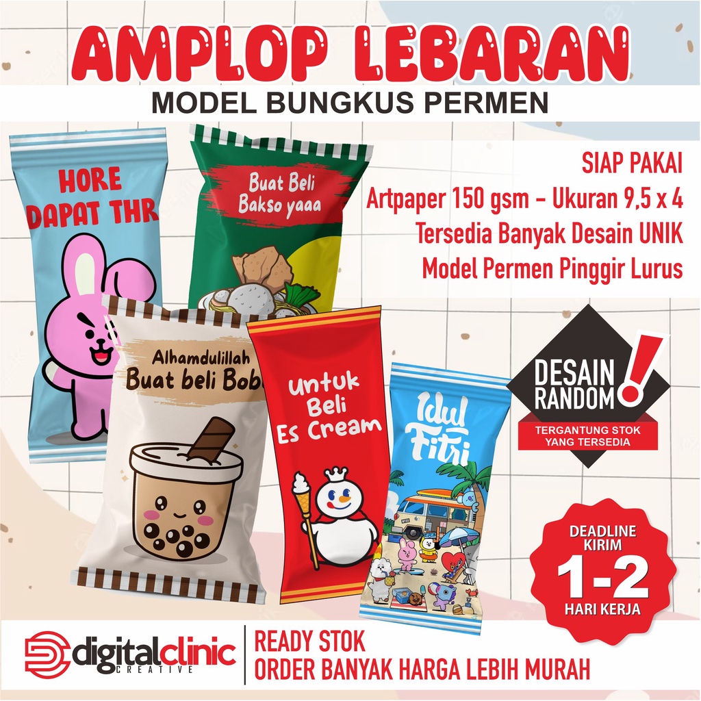 Jual Amplop Thr Lebaran Bentuk Permen Viral Unik Isi 10 Shopee Indonesia 