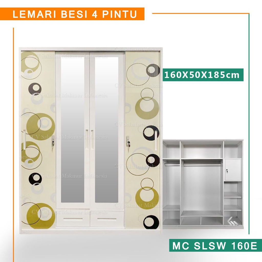 Jual Lemari Pakaian Besi Jumbo Pintu Pintu Lemari Baju Besi Almari Besi Mc Slsw Shopee