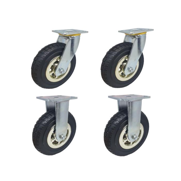 Jual Roda Karet Kembang Heavy Duty Vintech 8 Inch 2 Hidup 2 Mati Shopee Indonesia 3350