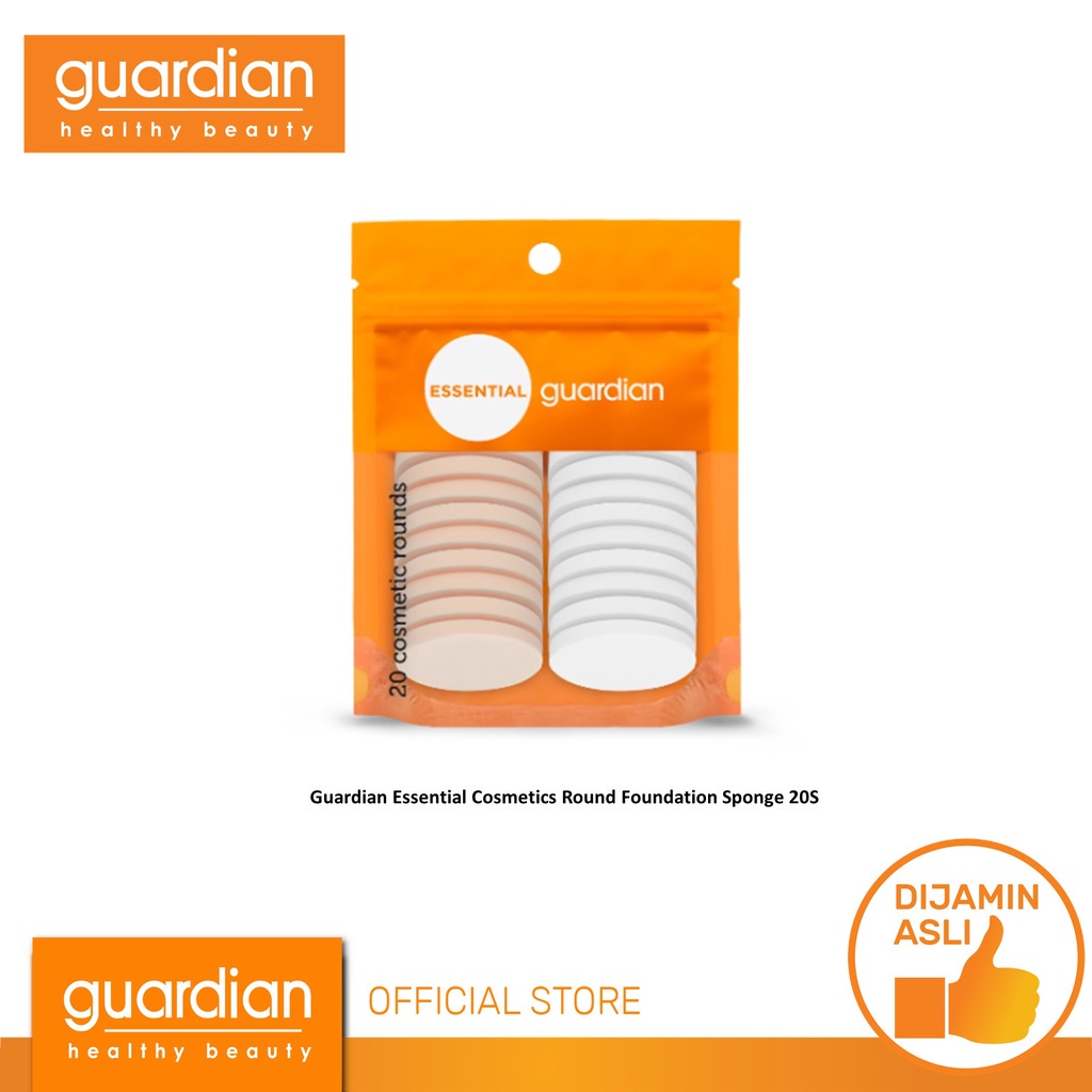 Jual GUARDIAN Essential Cosmetics Round Foundation Sponge 20S | Shopee ...