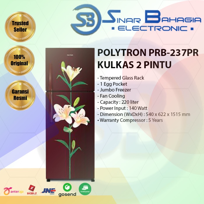 Jual POLYTRON PRB-237PR KULKAS 2 PINTU (NEW) (KHUSUS BANDUNG) | Shopee ...