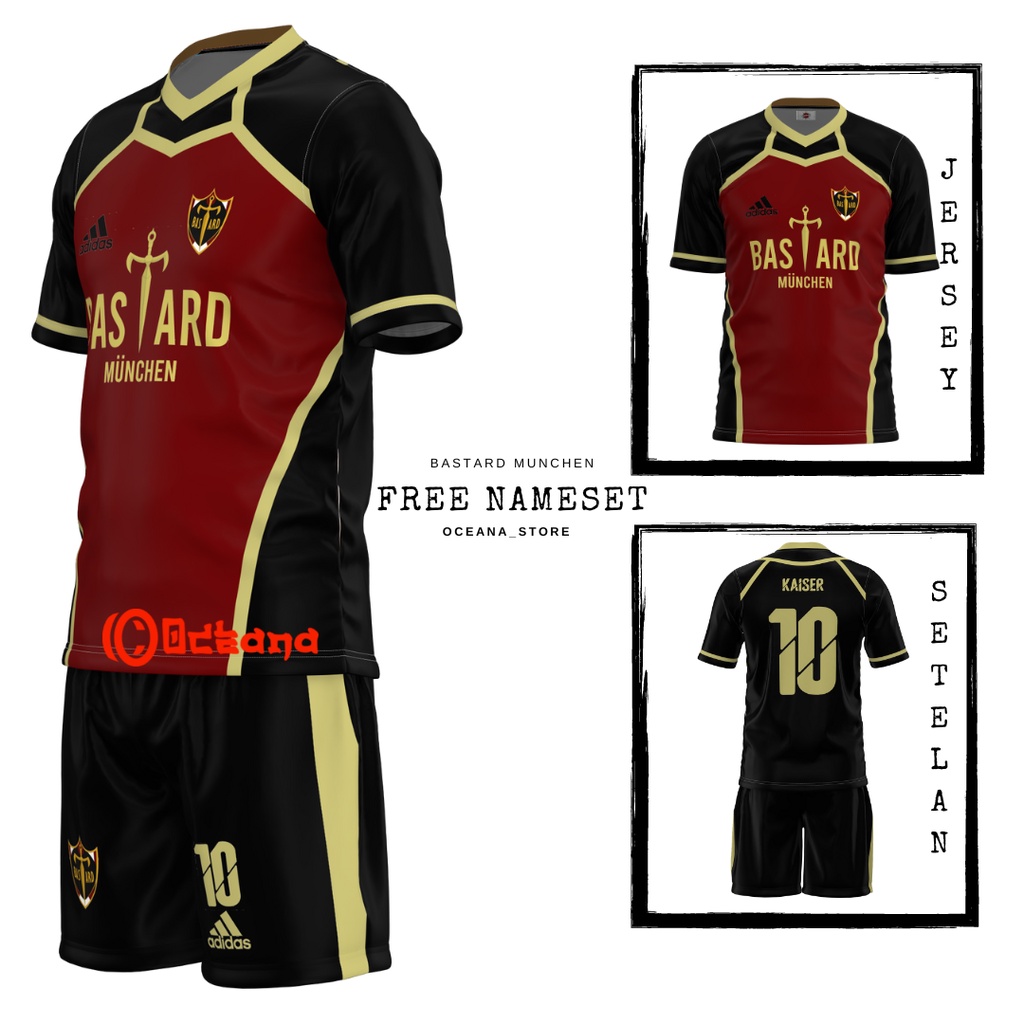 Jual Jersey Futsal & Football Replika Anime Bastard Munchen Blue Lock