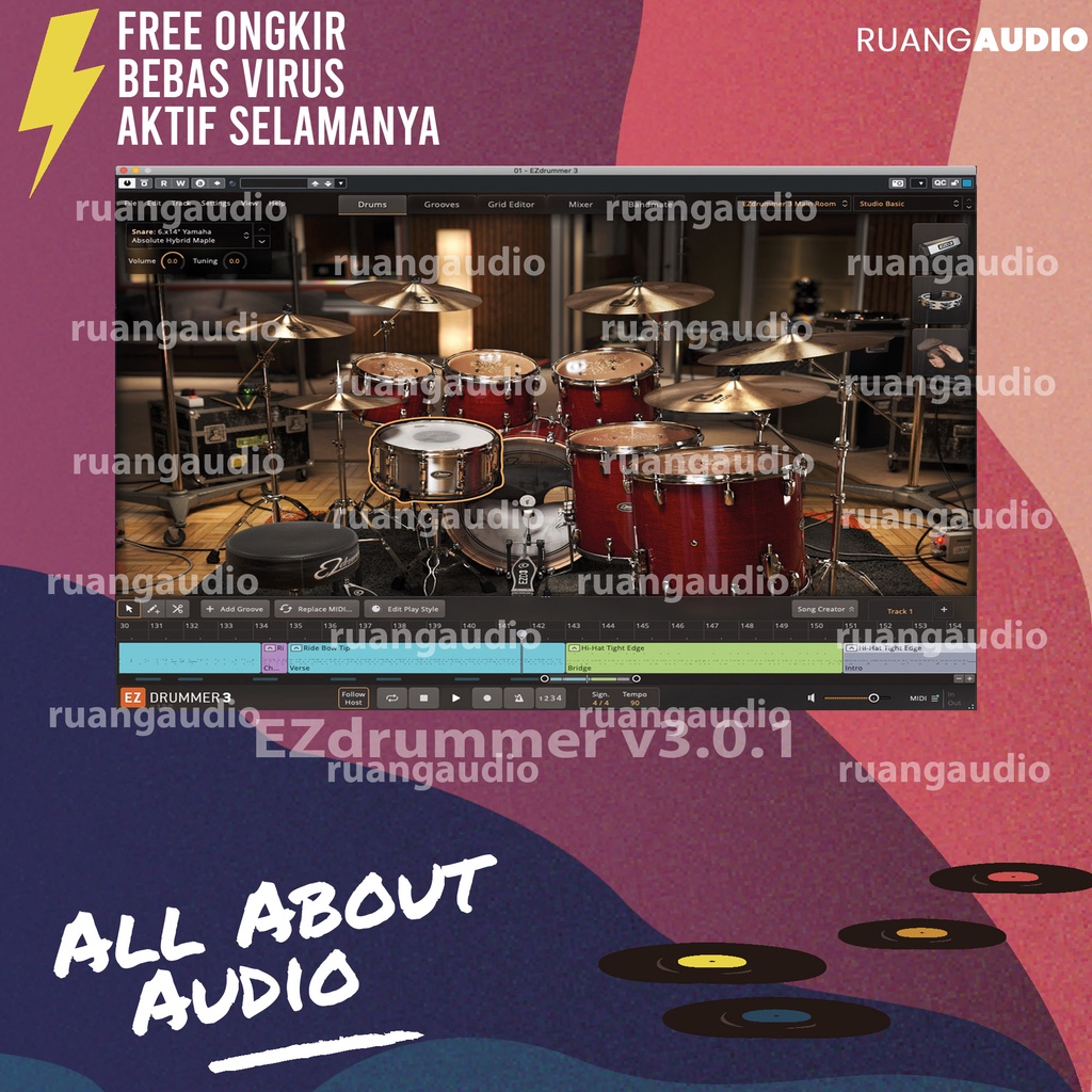Jual EZ drummer 3 v3.0.1 windows Full Sound Core Library 10GB