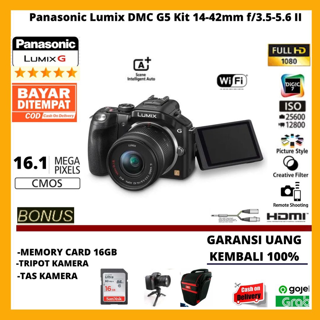 Jual Panasonic Lumix DMC-G5 Kit 14-42mm f/3.5-5.6 II ASPH Jual Panasonic Lumix DMC-G5 Kit 14-42mm f/3.5-5.6 II ASPH