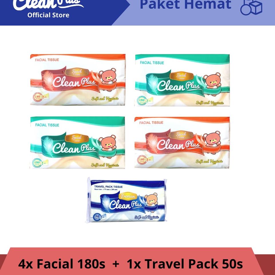 Jual Produk Terbaik Clean Plus Softpack Tissue 180'S Beruang (4 pack ...