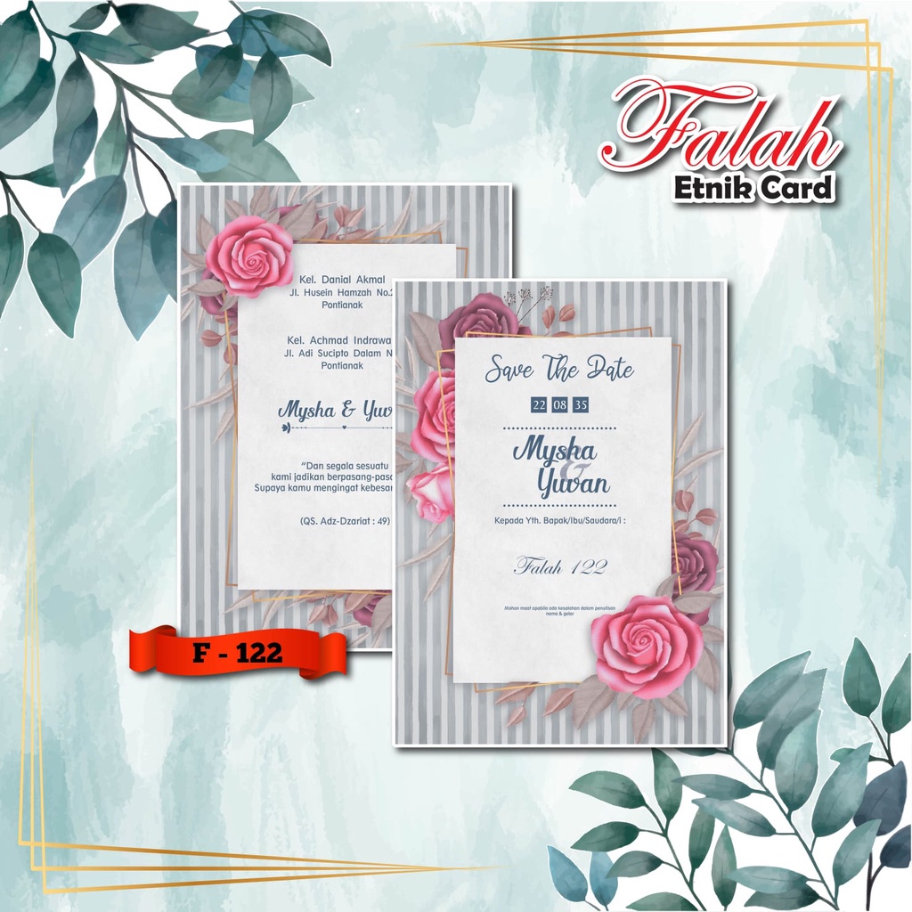 Jual UNDANGAN FALAH 122/123/124/125/126/127/128 | UNDANGAN PERNIKAHAN