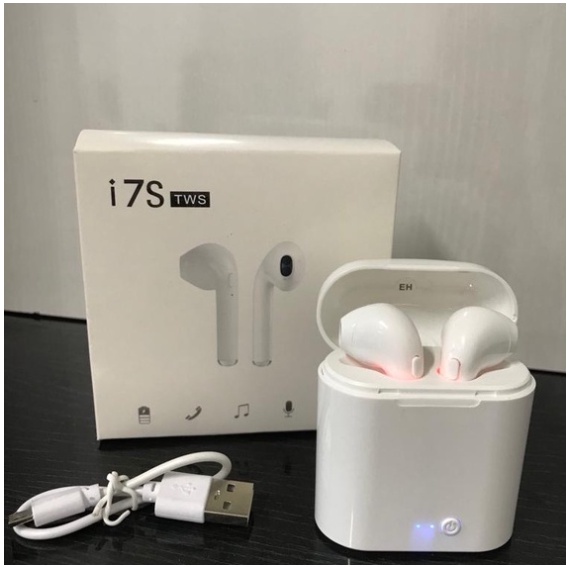 Jual EARPHONE I7S TWS DOUBLE PAIRING / HEADSET BLUETOOTH PUTIH Shopee